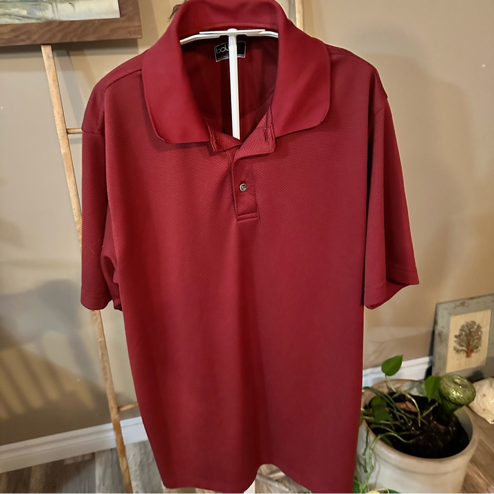 Men’s Bolle Golf Shirt, Burgundy